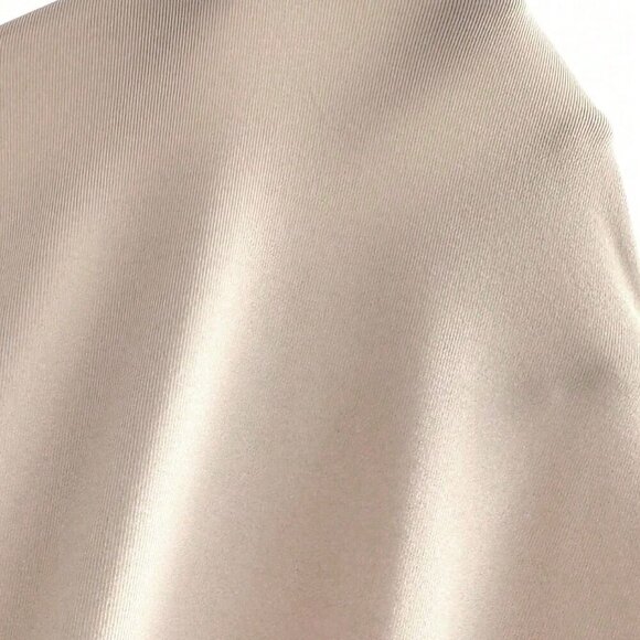 Apricot Elegant Women's Plain Fold V-Neck Tight Fit Stretchy Sleeveless Dress - Picture 7 of 8